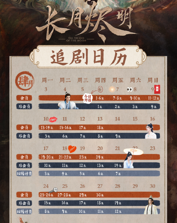 長月燼明追劇日歷一覽表