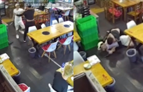 男子與人沖突進飯店廚房找菜刀 到底是什么情況?