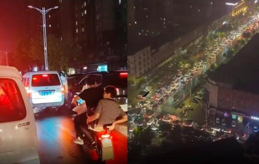 河北一地深夜通知撤離 車輛排長隊 畫面太壯觀了