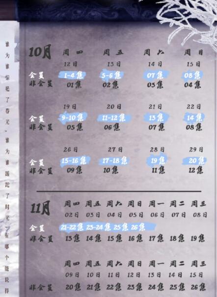 燼相思追劇日歷一覽表